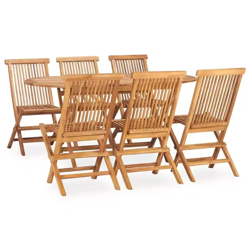 vidaXL Outdoor Dining Set Natural teak Teak hardwood Standard Foldable