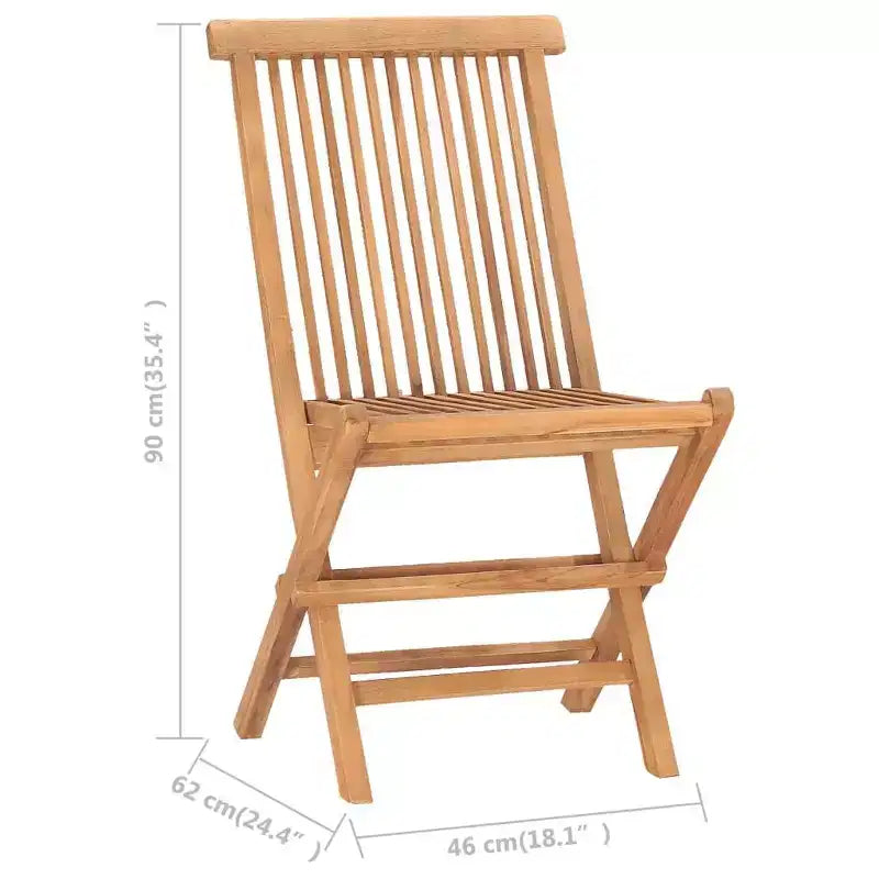 vidaXL Conjunto de comedor de jardín Teca maciza natural Plegable Estándar