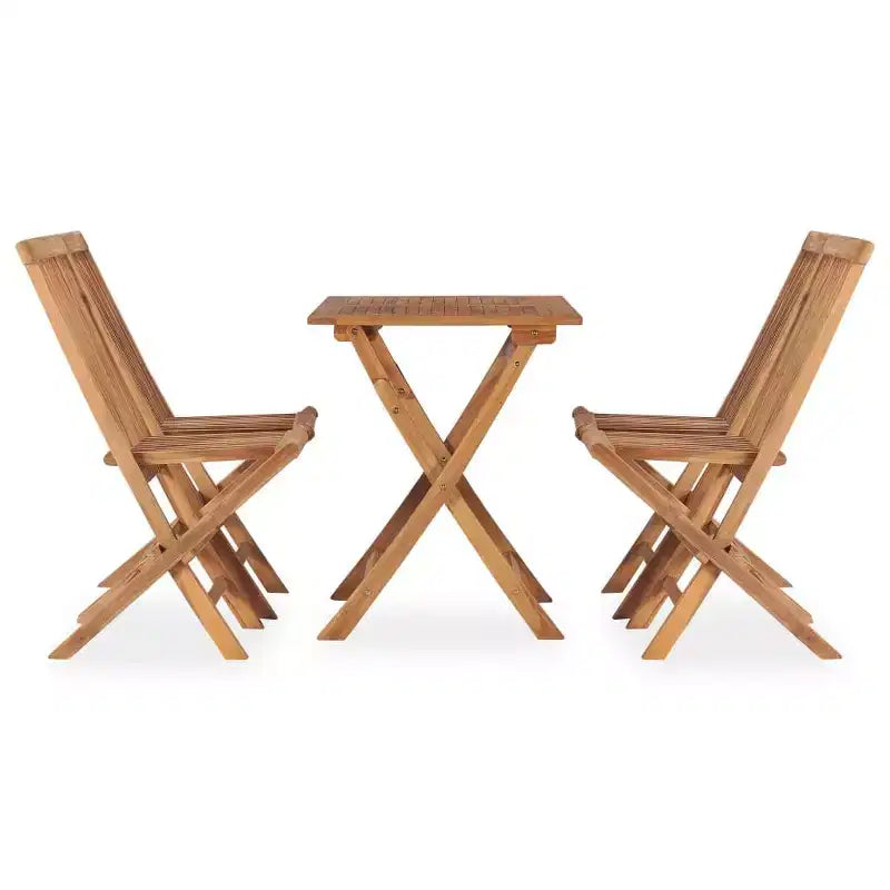 vidaXL Conjunto de comedor de jardín Teca maciza natural Plegable Estándar