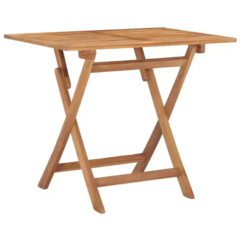 vidaXL Conjunto de comedor de jardín Teca maciza natural Plegable Estándar