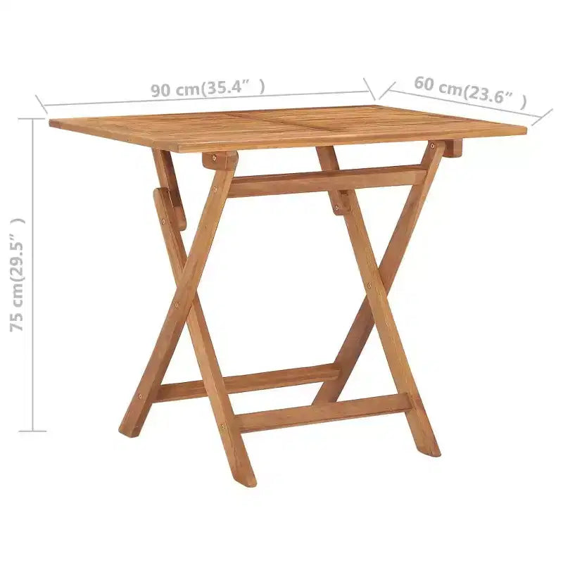vidaXL Conjunto de comedor de jardín Teca maciza natural Plegable Estándar