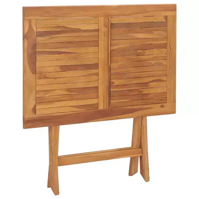 vidaXL Conjunto de comedor de jardín Teca maciza natural Plegable Estándar