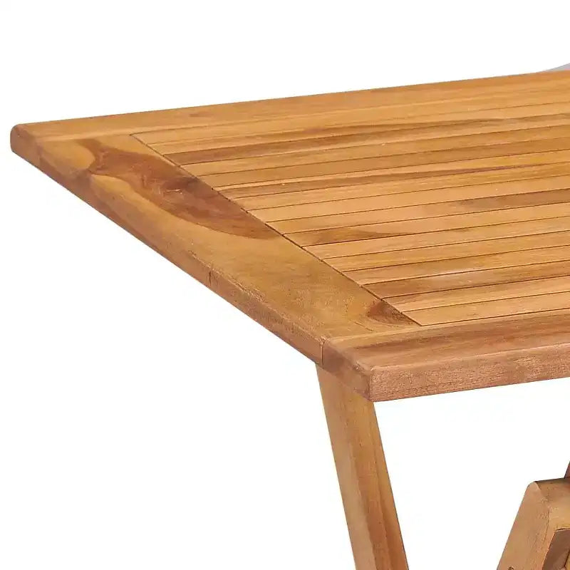 vidaXL Conjunto de comedor de jardín Teca maciza natural Plegable Estándar