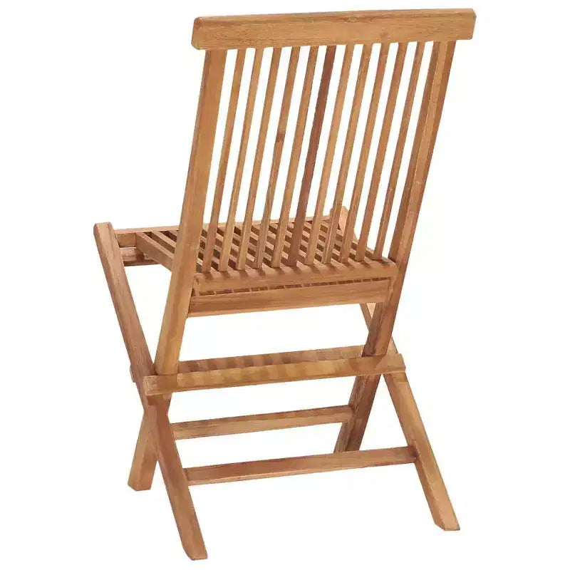 vidaXL Conjunto de comedor de jardín Teca maciza natural Plegable Estándar