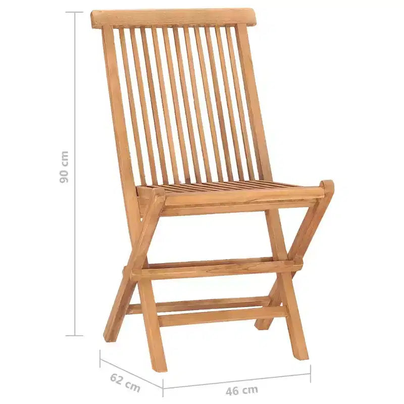 vidaXL Ensemble repas d'extérieur Teck Bois de teck Moyen Pliable