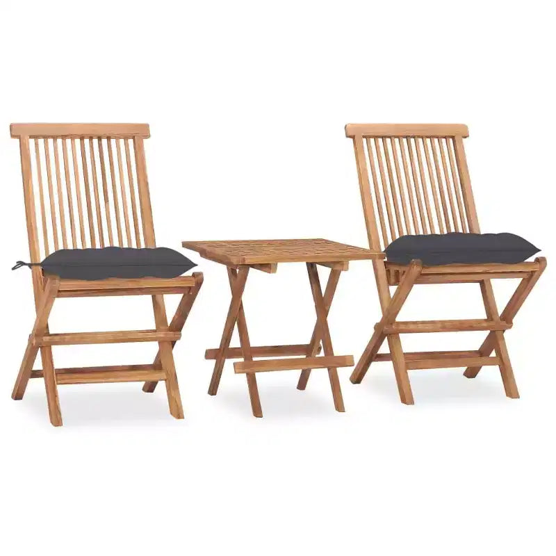 vidaXL Ensemble repas d'extérieur Teck Bois de teck Moyen Pliable
