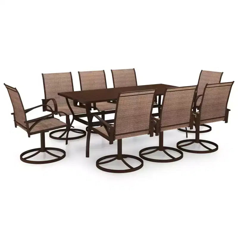 vidaXL Patio Dining Set Set of 2 Textilene, Powder-Coated Steel