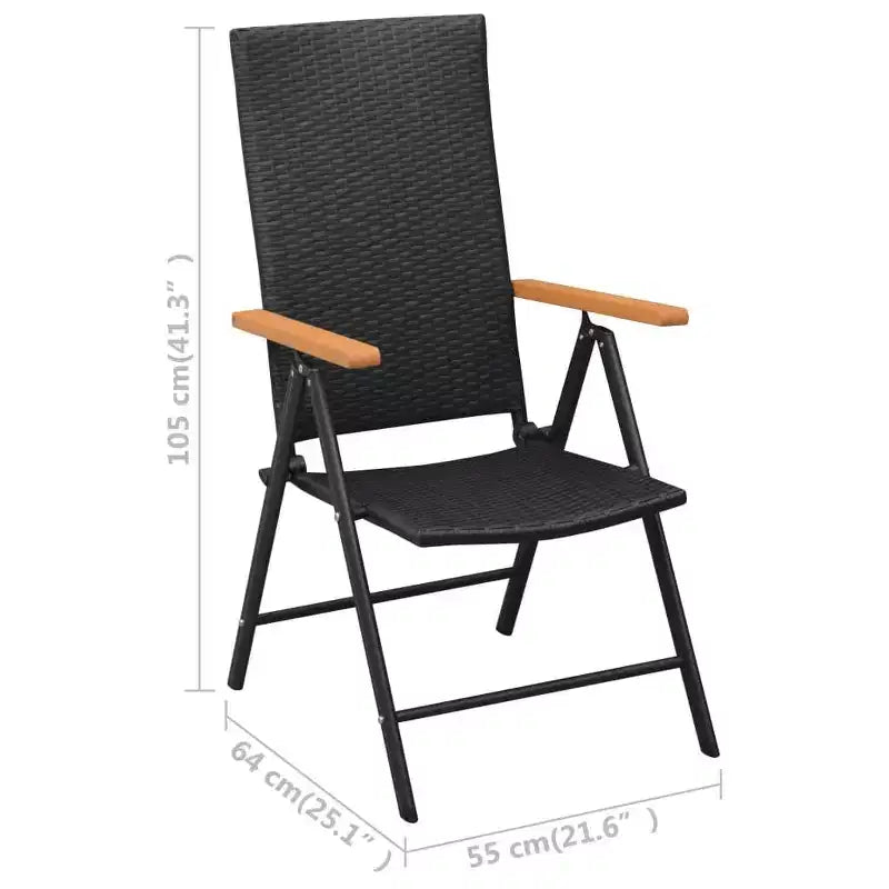 vidaXL Juego de comedor de 7 piezas de ratán PE, aluminio, y WPC negro y marrón