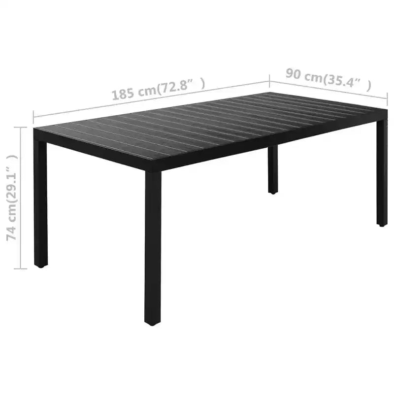 vidaXL Juego de comedor de 7 piezas de ratán PE, aluminio, y WPC negro y marrón