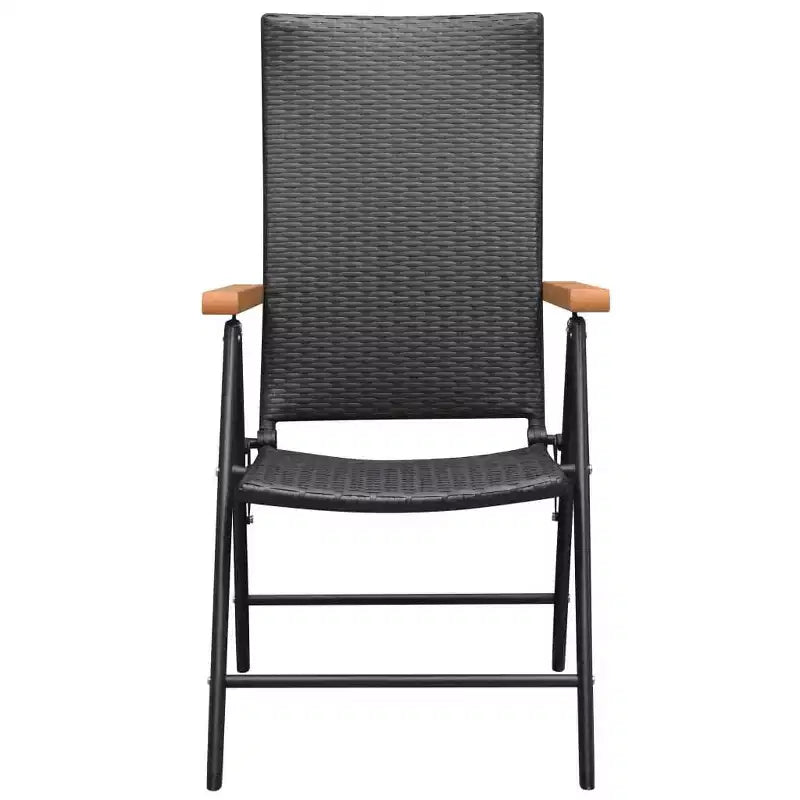 vidaXL Juego de comedor de 7 piezas de ratán PE, aluminio, y WPC negro y marrón
