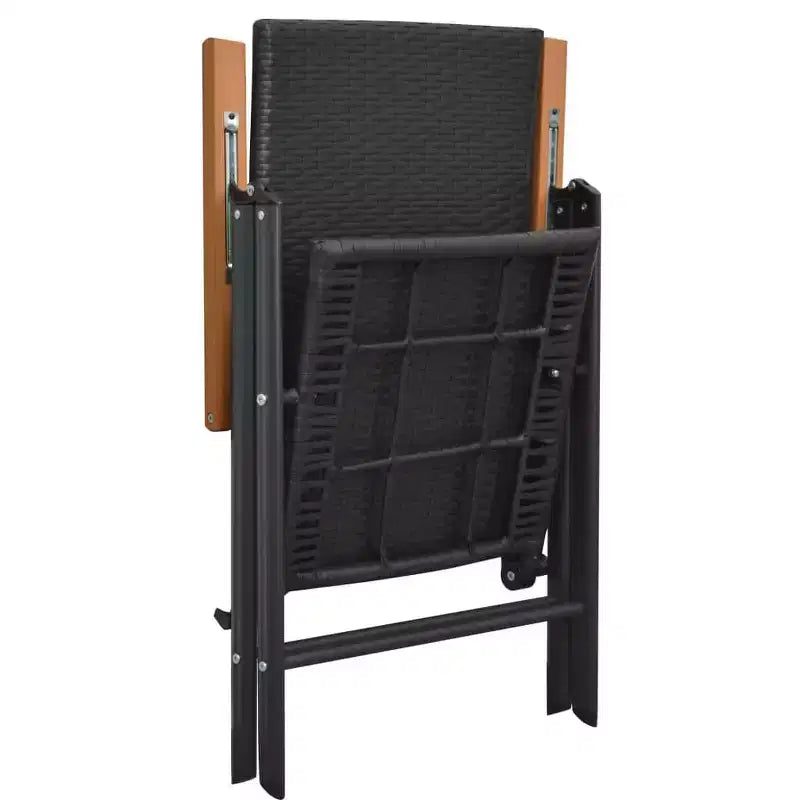 vidaXL Juego de comedor de 7 piezas de ratán PE, aluminio, y WPC negro y marrón