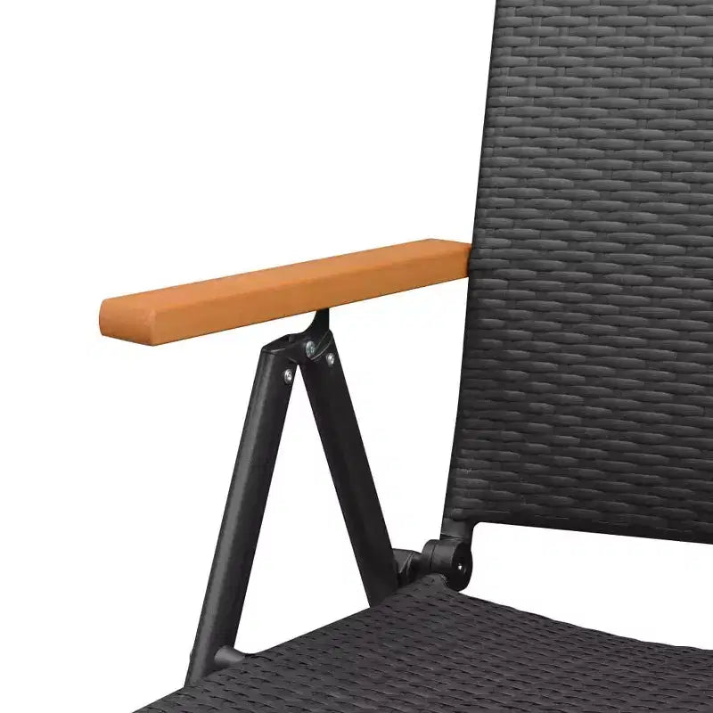 vidaXL Juego de comedor de 7 piezas de ratán PE, aluminio, y WPC negro y marrón