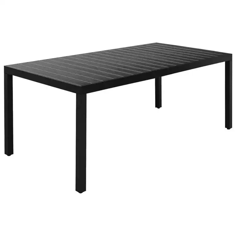 vidaXL Juego de comedor de 7 piezas de ratán PE, aluminio, y WPC negro y marrón