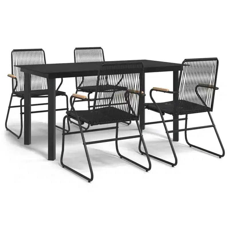 vidaXL Garden Dining Set Black