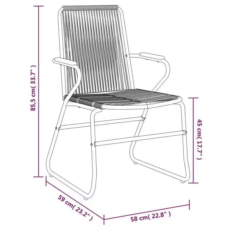 vidaXL Conjunto de Comedor de Jardín Negro