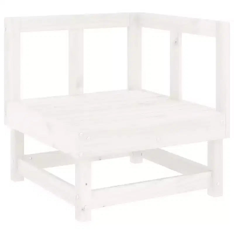 vidaXL Juego de Muebles de Jardín Blanco Madera de Pino Maciza, Contrachapado Modular Grande