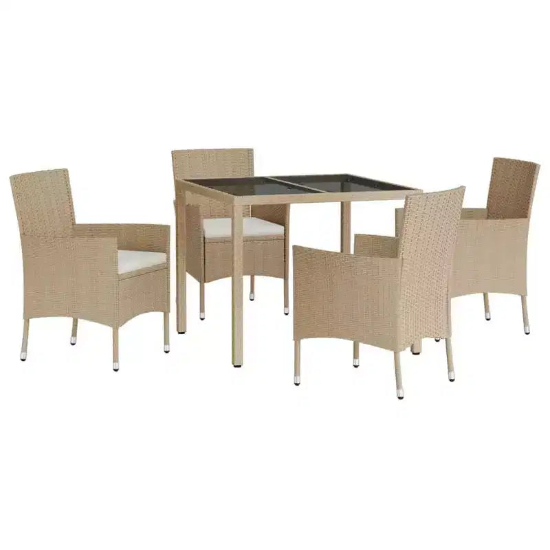 vidaXL Juego de comedor de patio Juego de 4 Beige