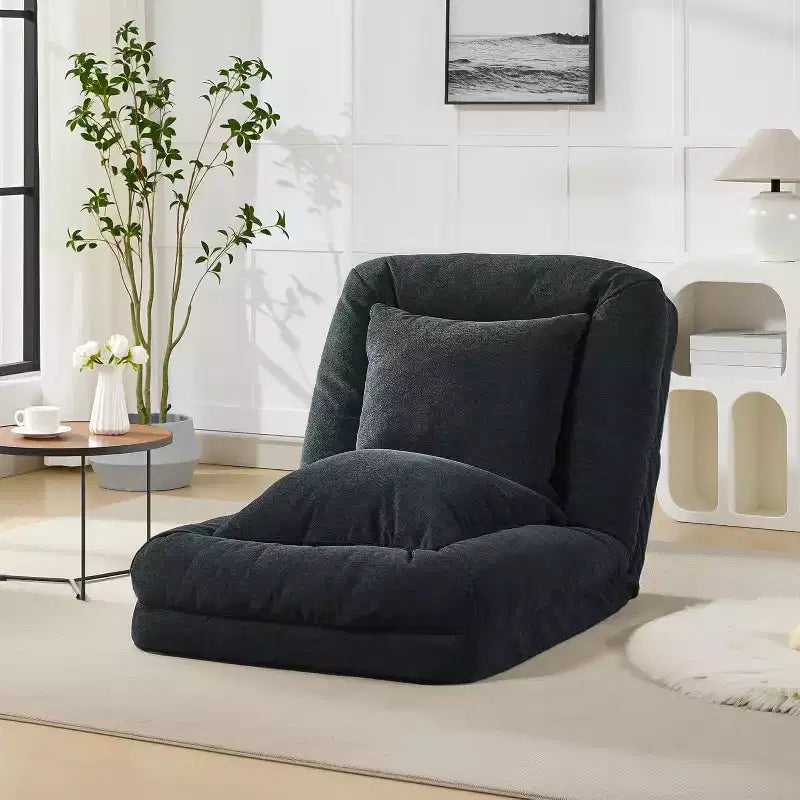 Convertible Human Dog Bed, Lazy Sofa Bed with Adjustable Backrest 5 Positions, Bean Bag Lounge Chair, Large Pet Bed with Metal Frame, for Living Room