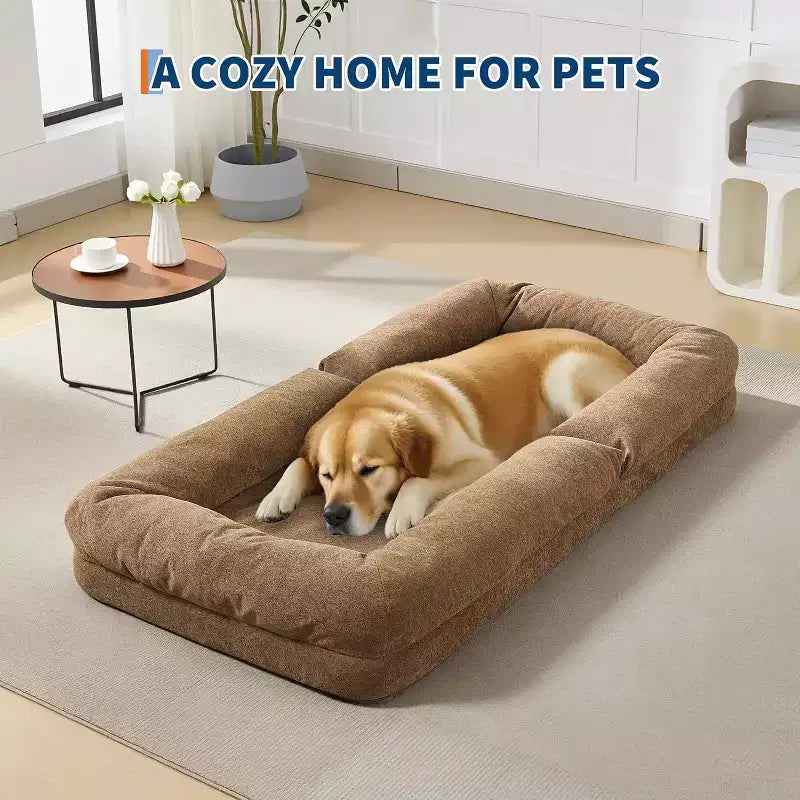 Convertible Human Dog Bed, Lazy Sofa Bed with Adjustable Backrest 5 Positions, Bean Bag Lounge Chair, Large Pet Bed with Metal Frame, for Living Room