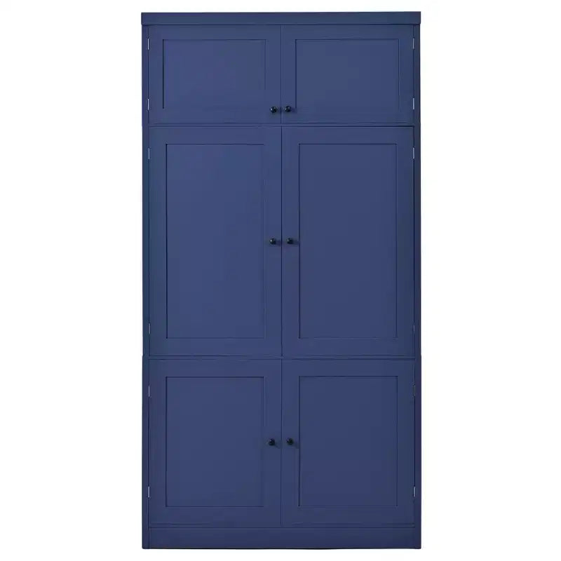 Mueble Despensa Alto de Cocina con Enchufes, Armario Grande Independiente con Soporte para Microondas, Cajones, Estantes, Botelleros y Estante en la Puerta