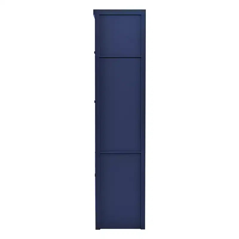 Mueble Despensa Alto de Cocina con Enchufes, Armario Grande Independiente con Soporte para Microondas, Cajones, Estantes, Botelleros y Estante en la Puerta