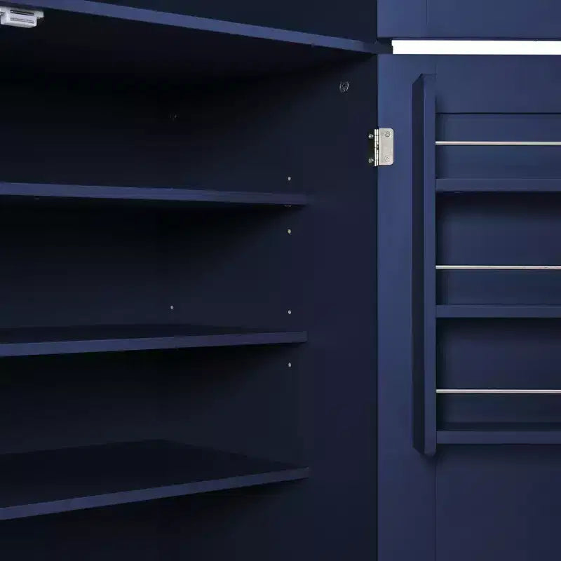 Mueble Despensa Alto de Cocina con Enchufes, Armario Grande Independiente con Soporte para Microondas, Cajones, Estantes, Botelleros y Estante en la Puerta