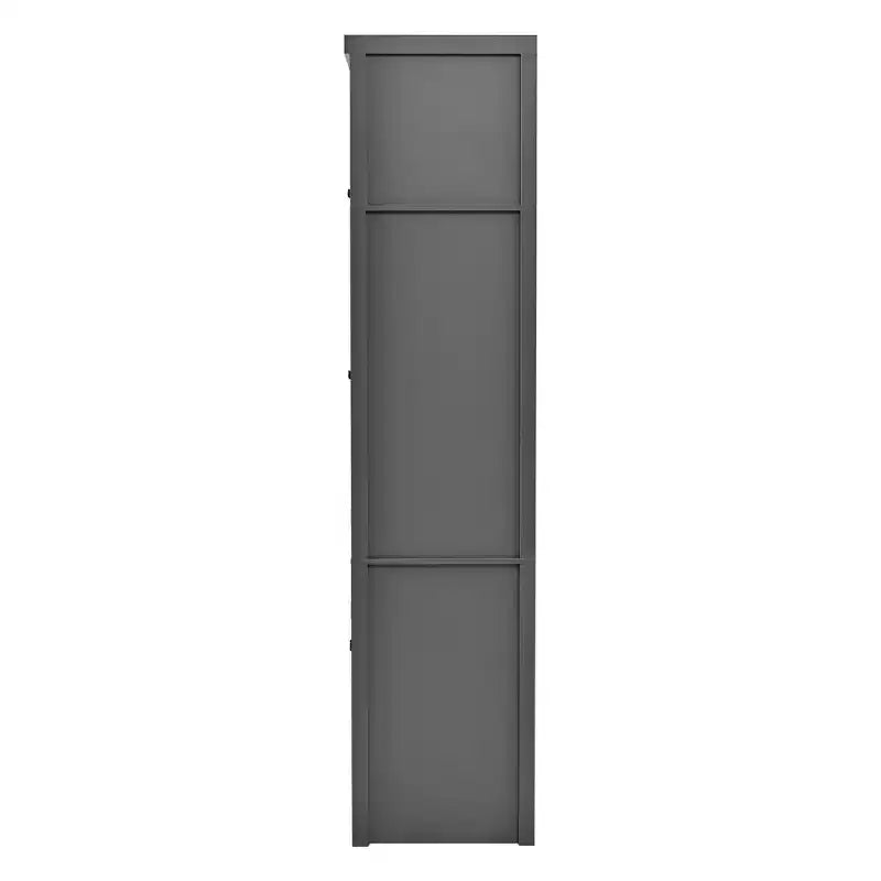 Mueble Despensa Alto de Cocina con Enchufes, Armario Grande Independiente con Soporte para Microondas, Cajones, Estantes, Botelleros y Estante en la Puerta