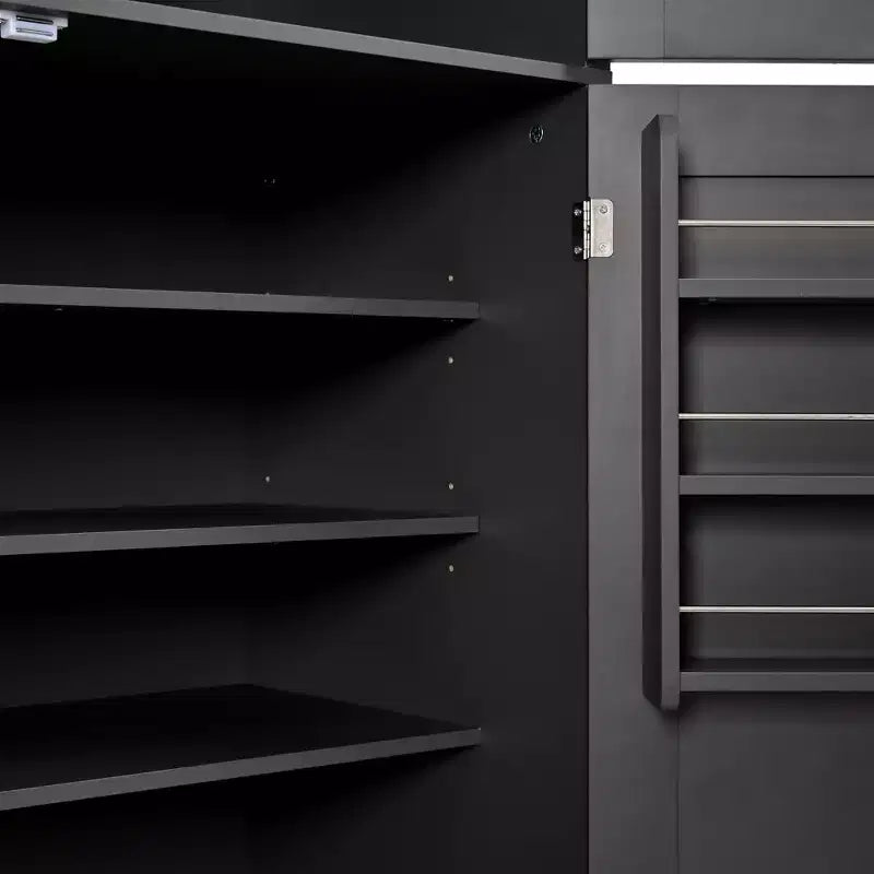 Mueble Despensa Alto de Cocina con Enchufes, Armario Grande Independiente con Soporte para Microondas, Cajones, Estantes, Botelleros y Estante en la Puerta
