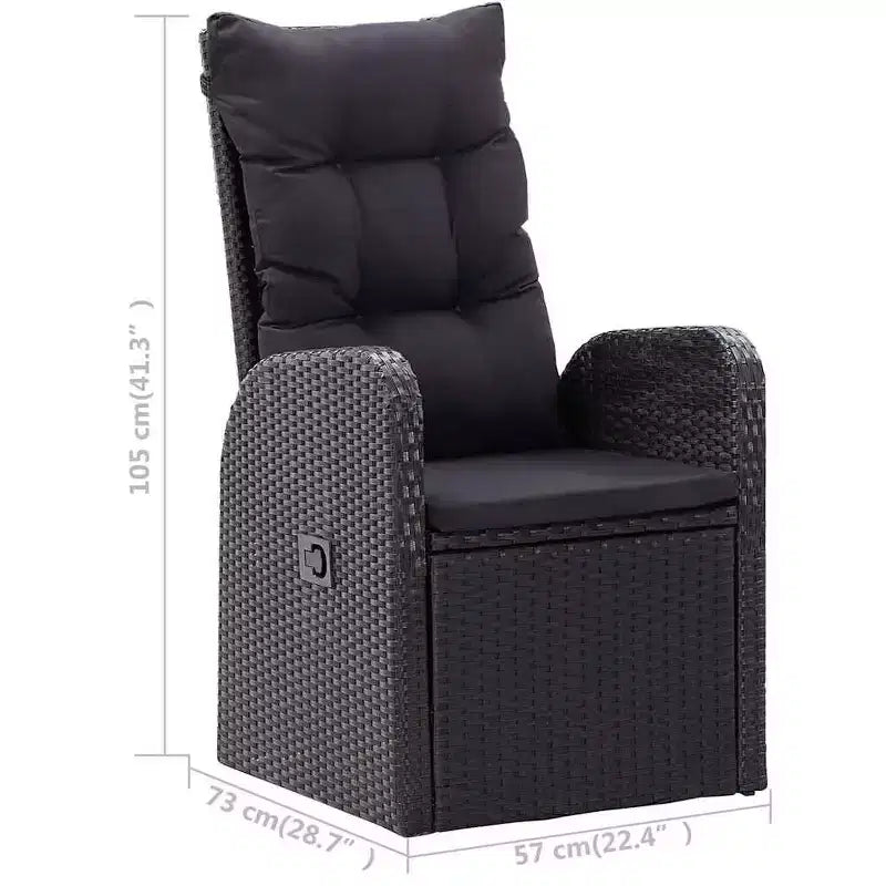 vidaXL Juego de comedor negro, marrón