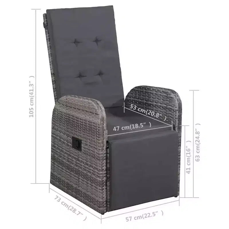 vidaXL Juego de comedor negro, marrón