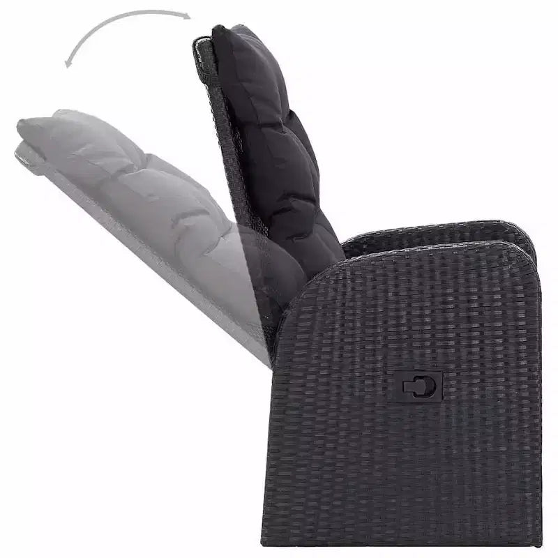 vidaXL Juego de comedor negro, marrón