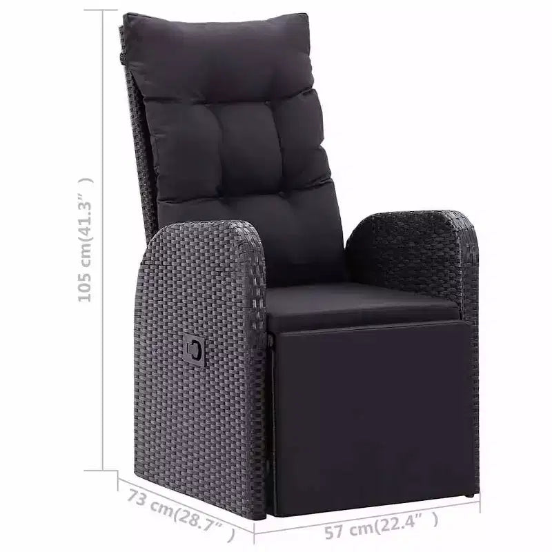 vidaXL Juego de comedor negro, marrón
