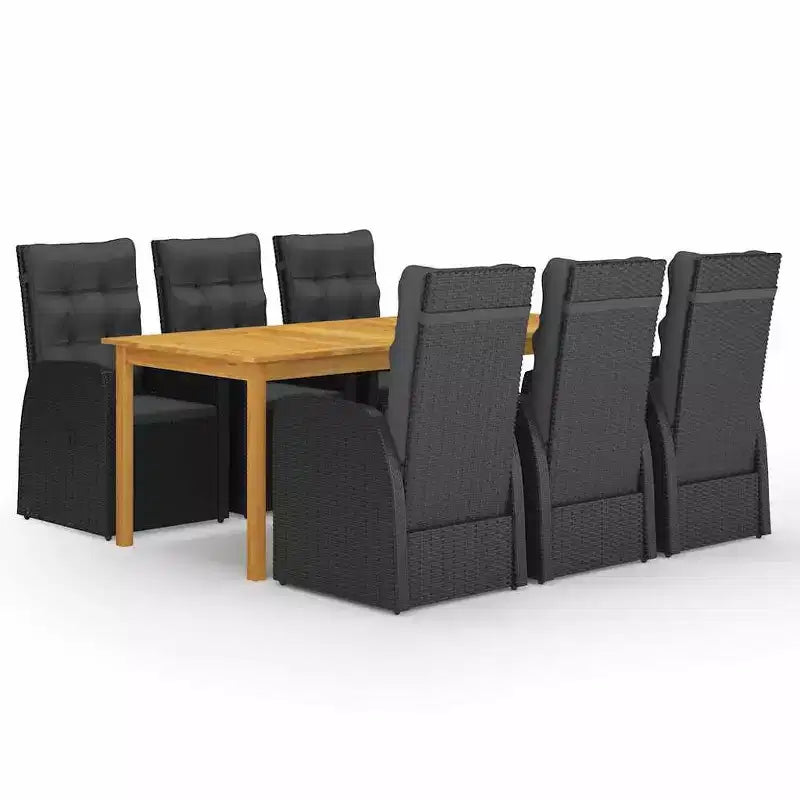 vidaXL Dining Set Black, Brown