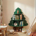 Étagère à livres pour enfants à 4 niveaux et 12 compartiments, motif sapin de Noël et écureuil, MDF