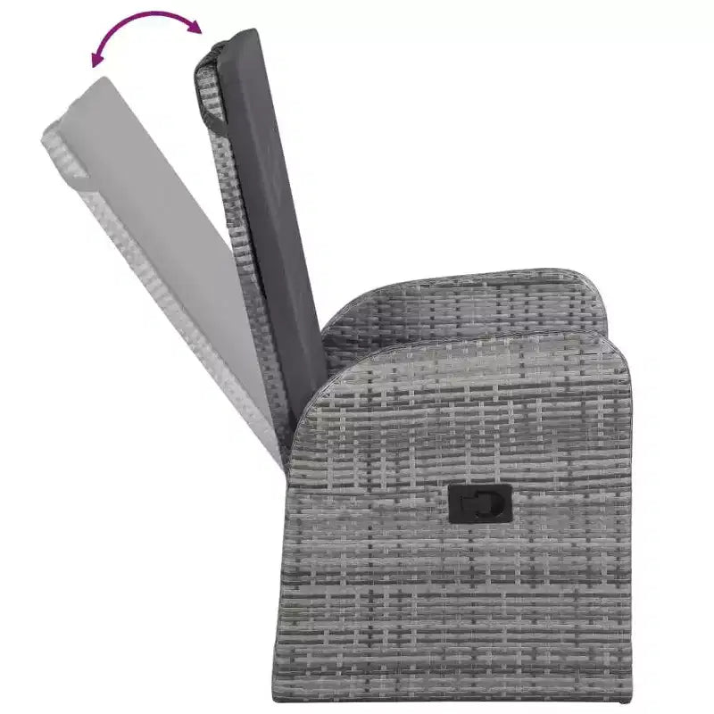 vidaXL Conjunto de Comedor de Jardín Ratán PE Negro, Acero con Recubrimiento en Polvo, Vidrio