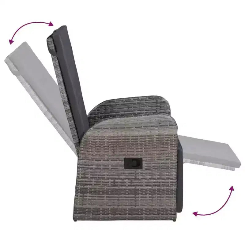 vidaXL Conjunto de Comedor de Jardín Ratán PE Negro, Acero con Recubrimiento en Polvo, Vidrio