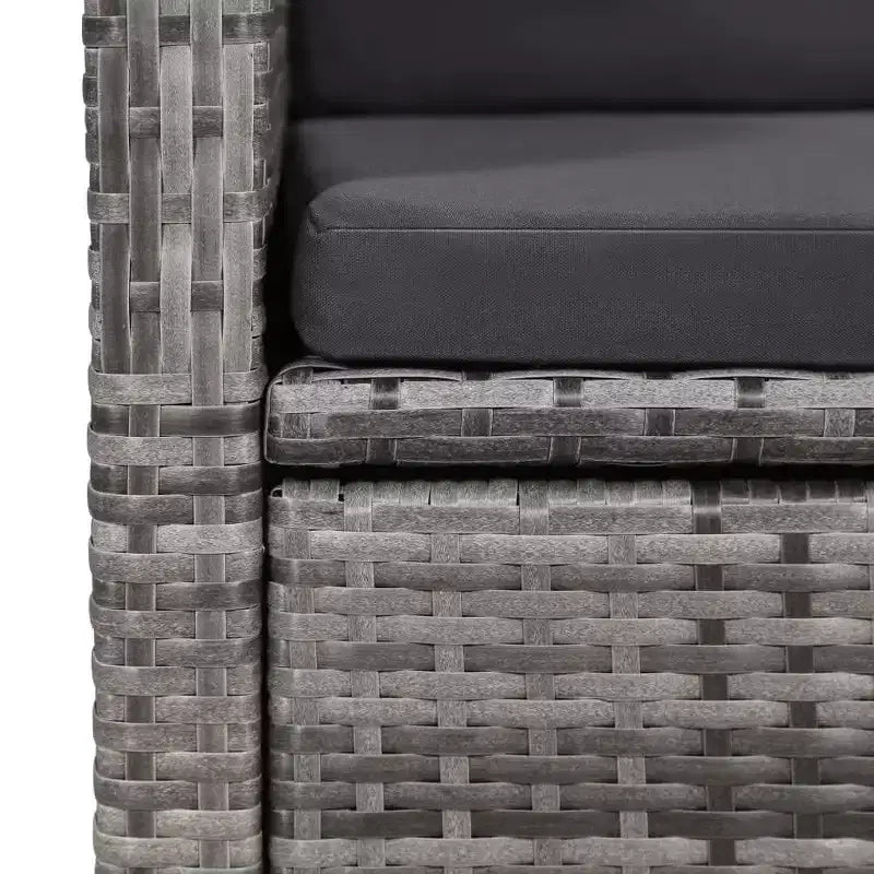 vidaXL Conjunto de Comedor de Jardín Ratán PE Negro, Acero con Recubrimiento en Polvo, Vidrio