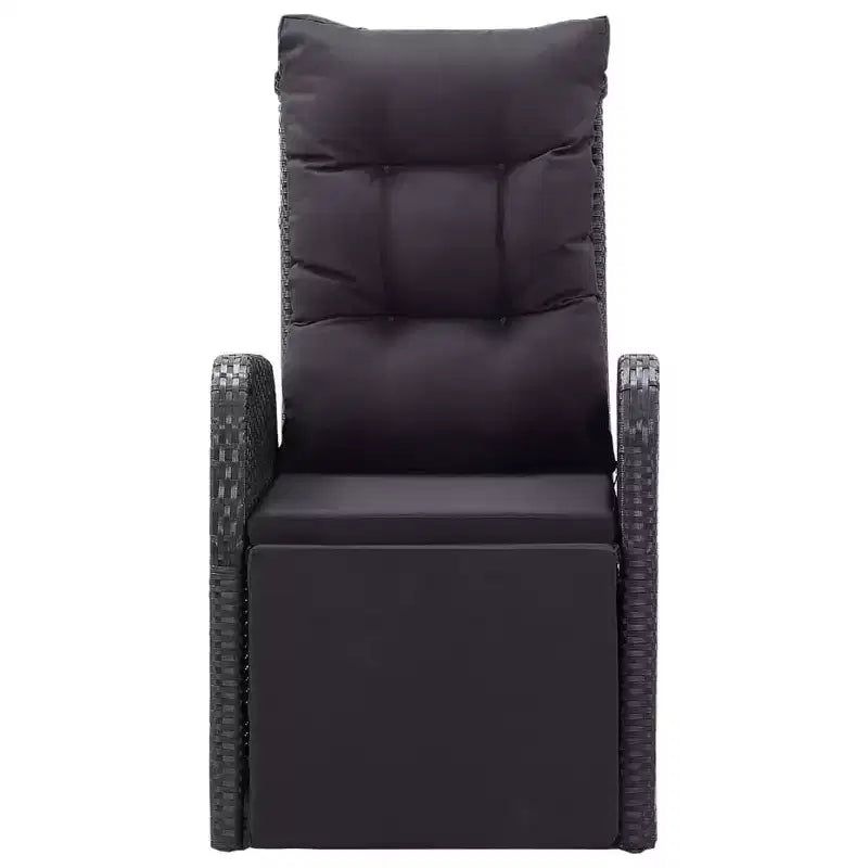 vidaXL Conjunto de Comedor de Jardín Ratán PE Negro, Acero con Recubrimiento en Polvo, Vidrio