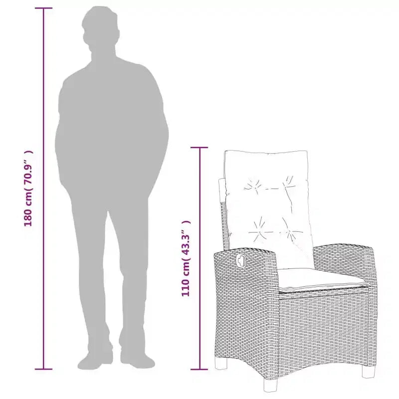 vidaXL Ensemble de salle à manger de jardin beige et marron