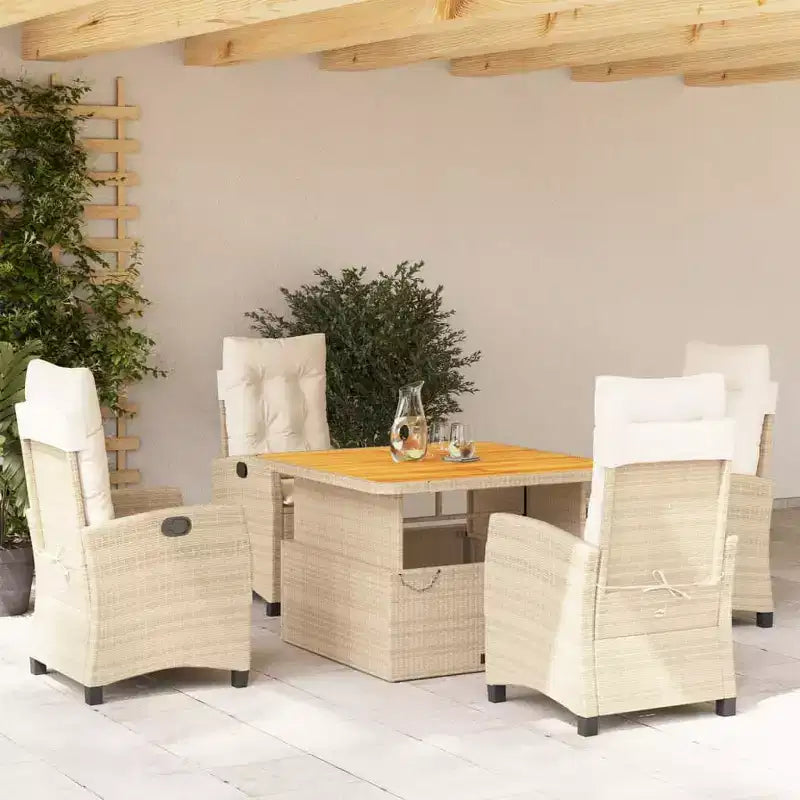 vidaXL Ensemble de salle à manger de jardin beige et marron