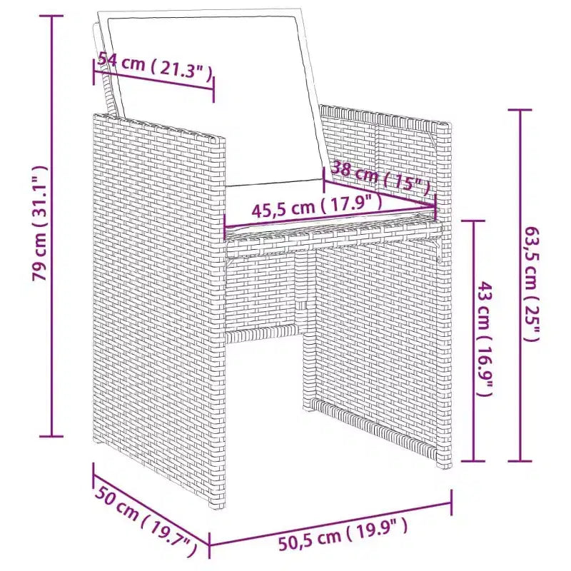 vidaXL Muebles de Jardín Set de Comedor de 14 Piezas de Ratán PE Gris Juego de 15 Piezas Plegables