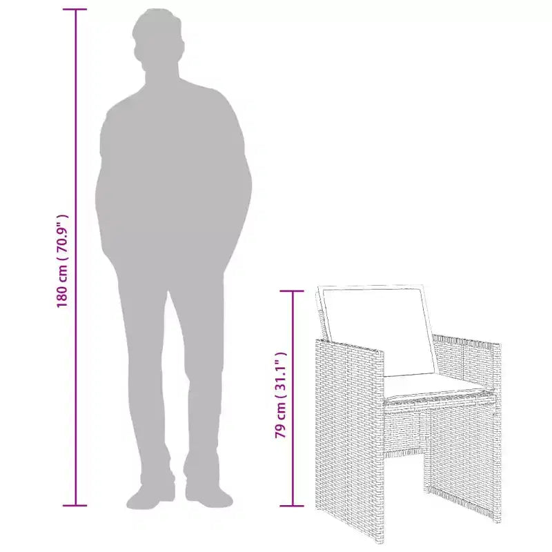 vidaXL Muebles de Jardín Set de Comedor de 14 Piezas de Ratán PE Gris Juego de 15 Piezas Plegables
