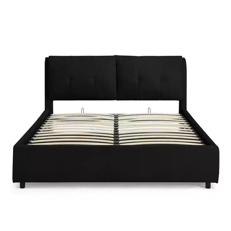 Base de cama de plataforma Queen/King, tapizada en chenilla con cabecero suave