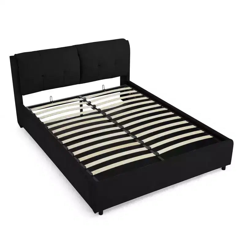 Base de cama de plataforma Queen/King, tapizada en chenilla con cabecero suave