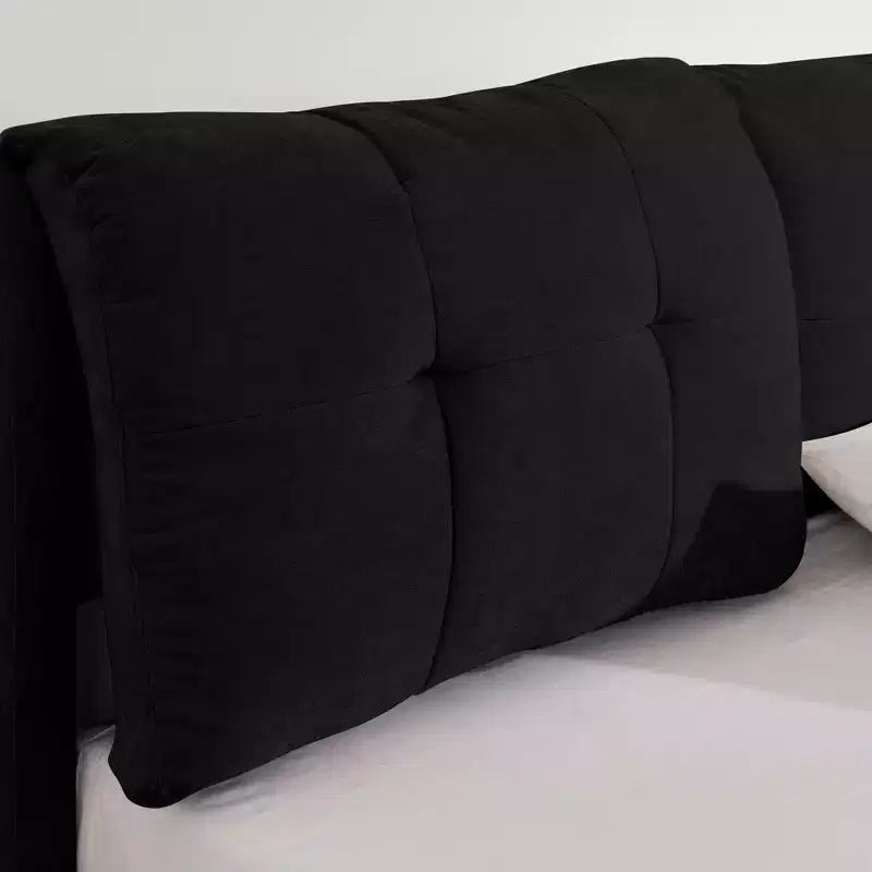 Base de cama de plataforma Queen/King, tapizada en chenilla con cabecero suave