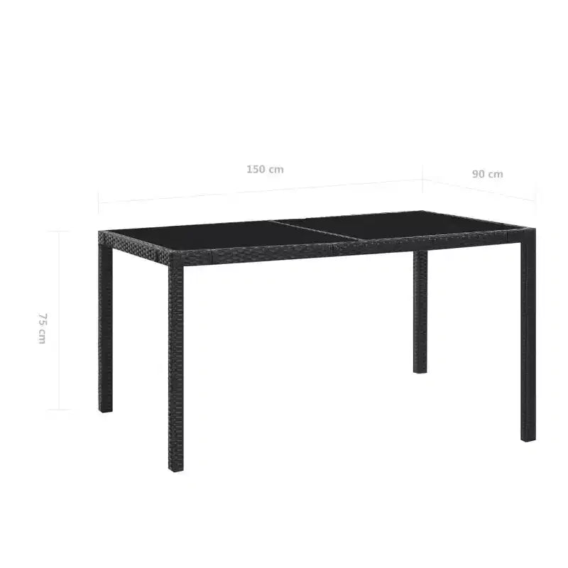 vidaXL Table et chaise de jardin noires