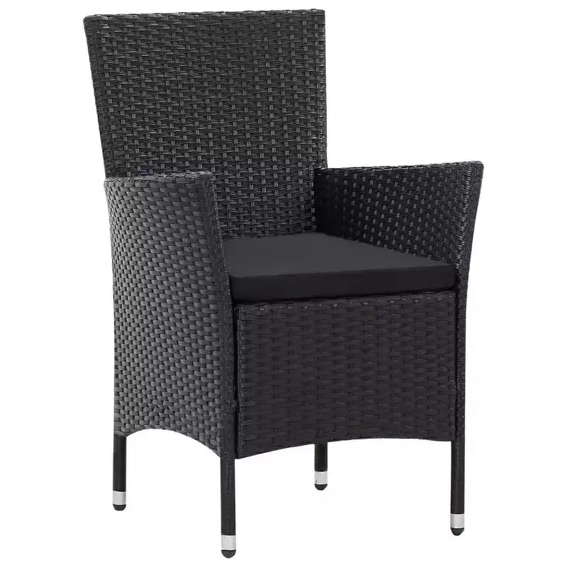 vidaXL Table et chaise de jardin noires