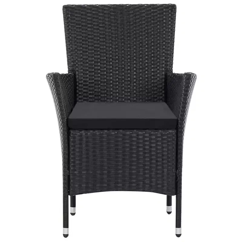 vidaXL Table et chaise de jardin noires