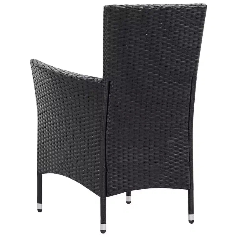 vidaXL Table et chaise de jardin noires