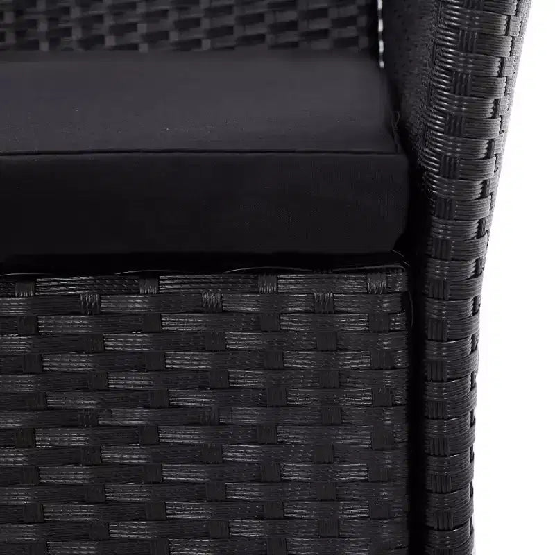 vidaXL Table et chaise de jardin noires